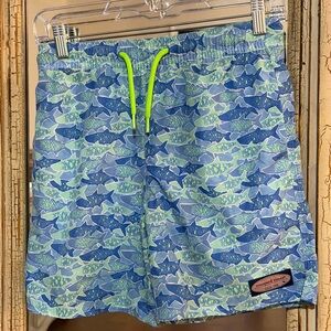 Vineyard Vines Blue and Green Fish Swim Shorts